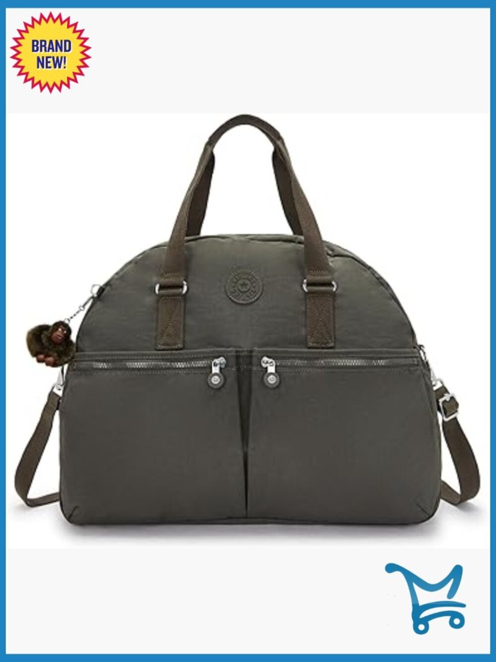 Spacious Nylon Satchel with Removable Strap, 4 Pockets, Durable Handbag